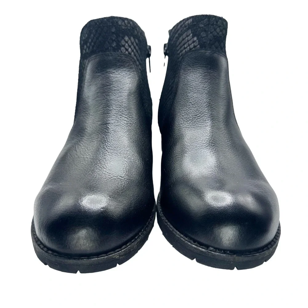 Abeo | Women | Darlington Black Leather Side Zip Ankle Booties | Size 7 - Picture 4 of 14